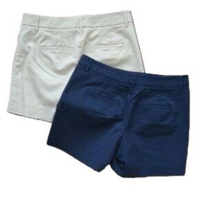 White House Black Market BUNDLE OF 2 PAIRS 5 INCH SHORTS NAVY TAN SIZE 0